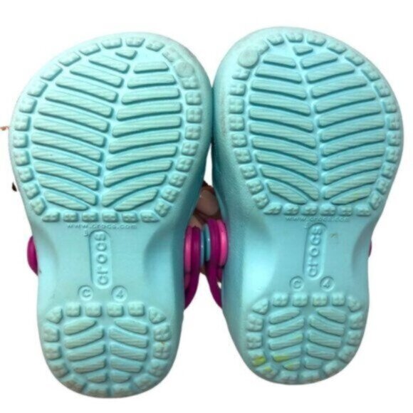 Crocs | Toddler Blue & Pink Strap Clogs Water Shoes Size 4 - Picture 6 of 11
